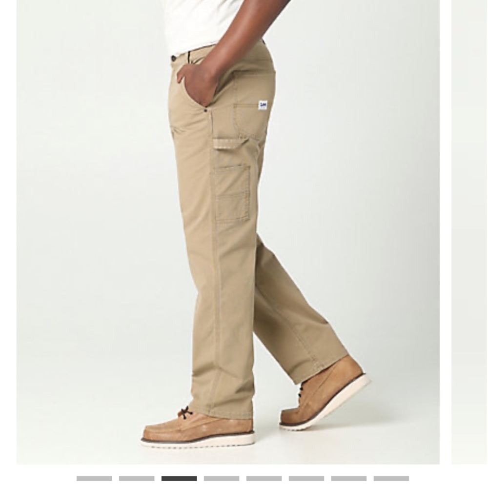Lee Mens Pants khaki loose fit straight leg carpenter 36 x30